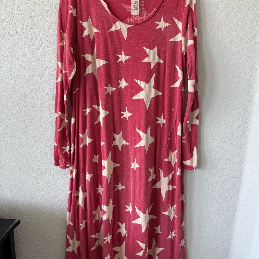 Magnolia Pearl Red with White Star Dylan Tee Dress OS